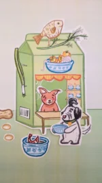 Doggies with chả cá lã vọng, which is a Vietnamese fried fish dish with tumeric and dill, served with noodles and peanuts. Georgie and Maxi are fans.
.
.
.
#illustration #paperstopmotion #stopmotion #foodillustration #dogdrawing #animation #cutefood #vietnamesefood #chacalavong #adobefresco #cutedogs