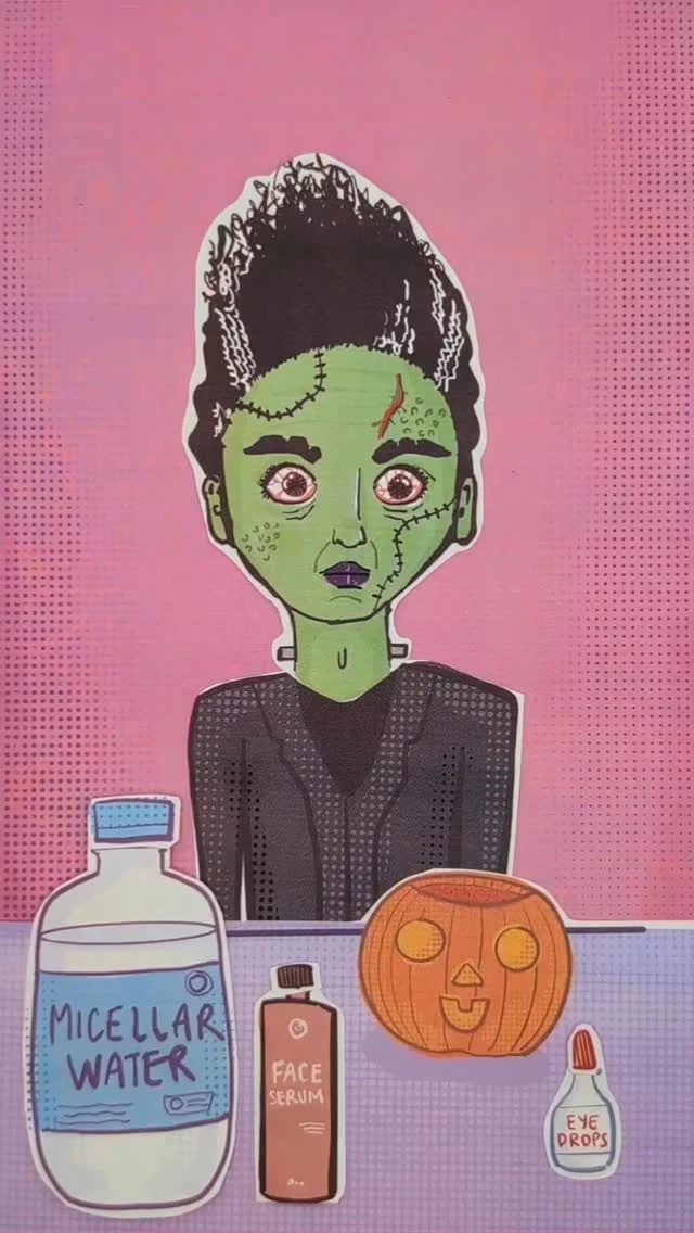 Everyone deserves a relaxing self care day.
.
.
.
.
#frankenstein #monster #makeup #illustration #stopmotion #adobefresco #halloween #halloweenanimation #animation #paperstopmotion